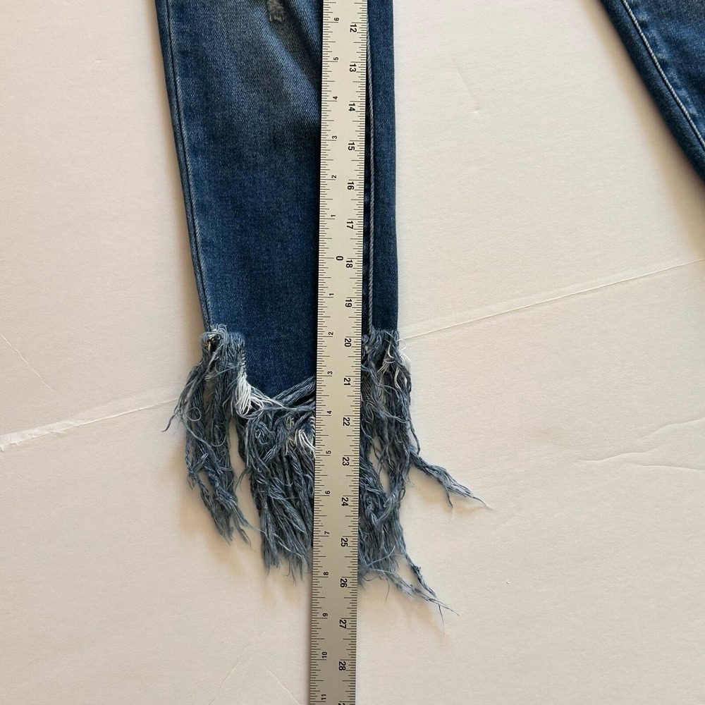 Kancan Womens Jeans 5/26 Blue Audrina Mid Rise Ankle Skinny Jeans Fringe‎ Y2K - Picture 13 of 14